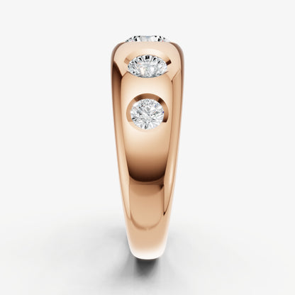 Round Gypsy 5-Stone Engagement Ring
