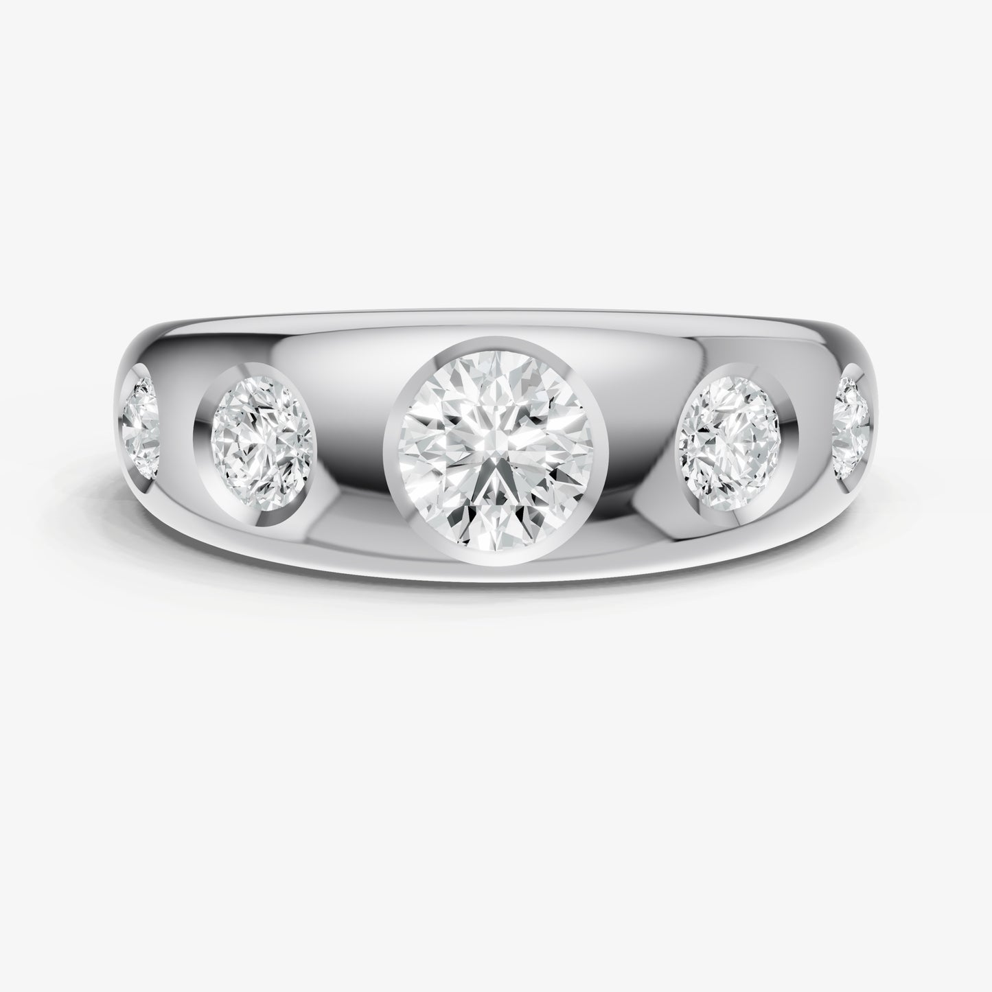 Round Gypsy 5-Stone Engagement Ring