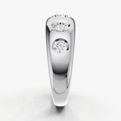 Round Gypsy 5-Stone Engagement Ring