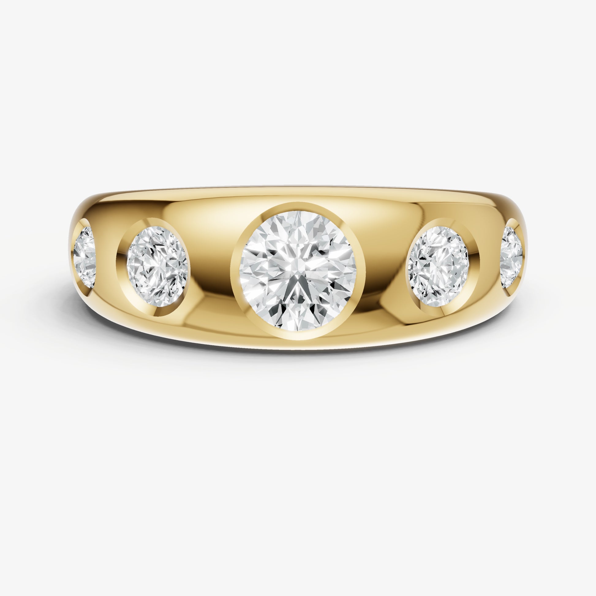 Round Gypsy 5-Stone Engagement Ring