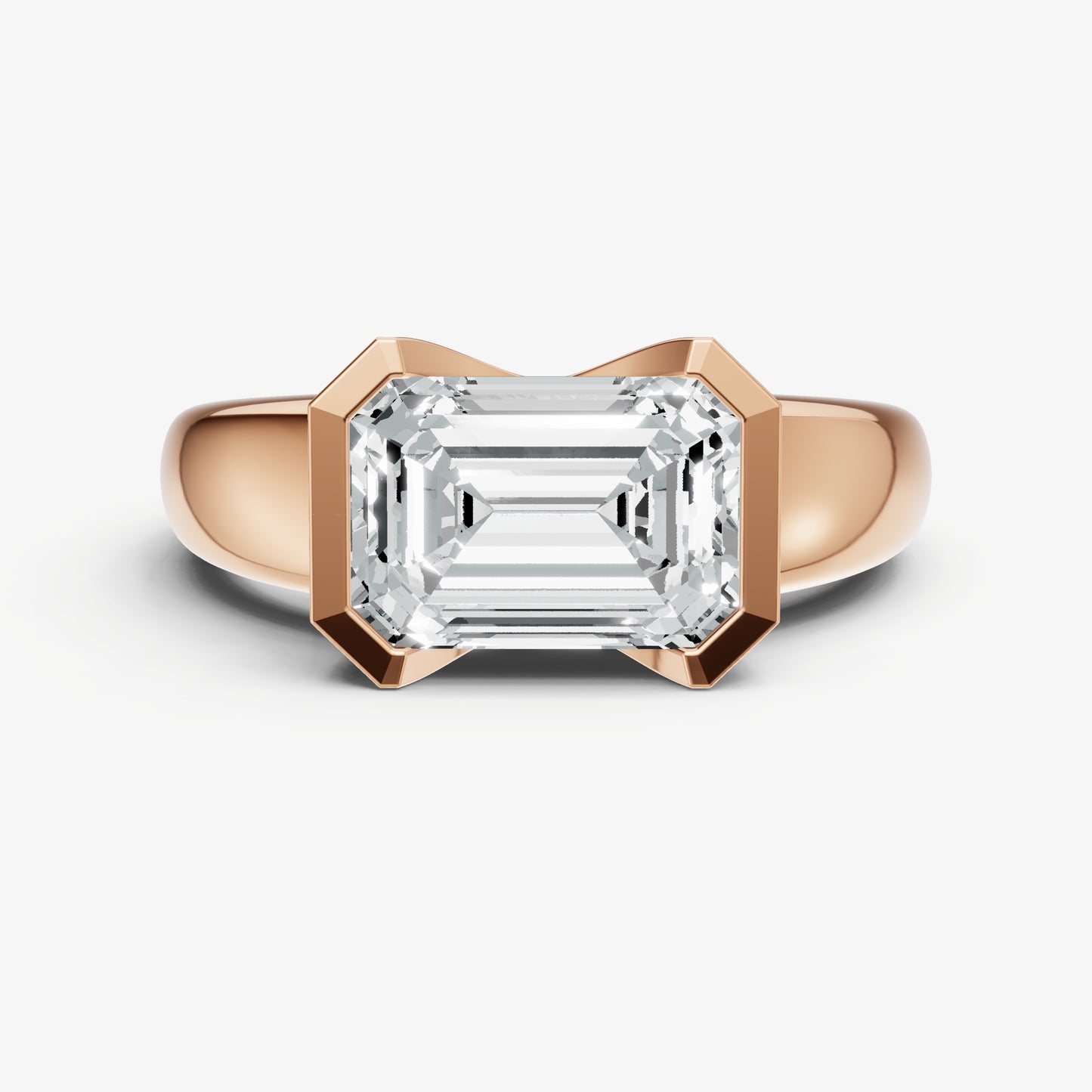 Emerald Signature Half Bezel East-West Engagement Ring
