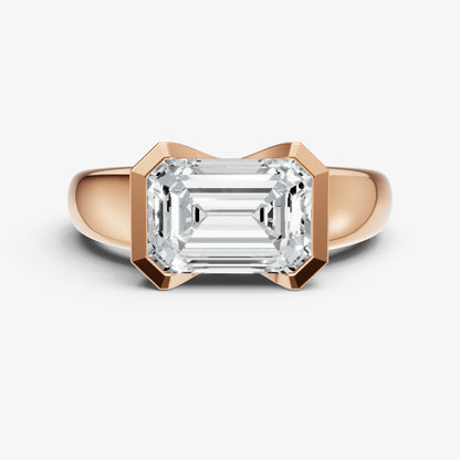 Emerald Signature Half Bezel East-West Engagement Ring