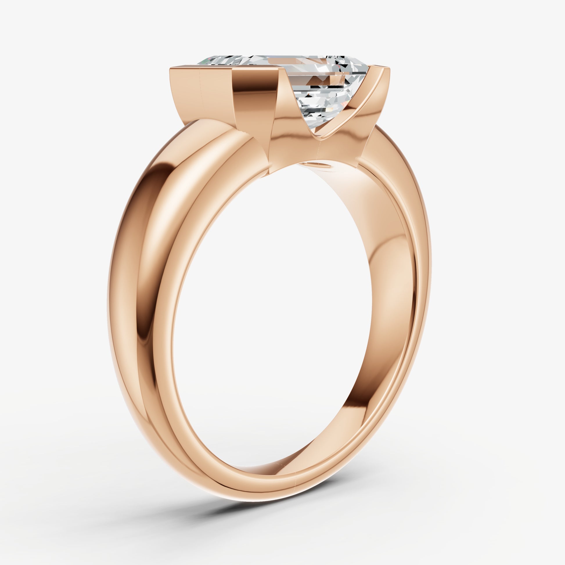 Emerald Signature Half Bezel East-West Engagement Ring