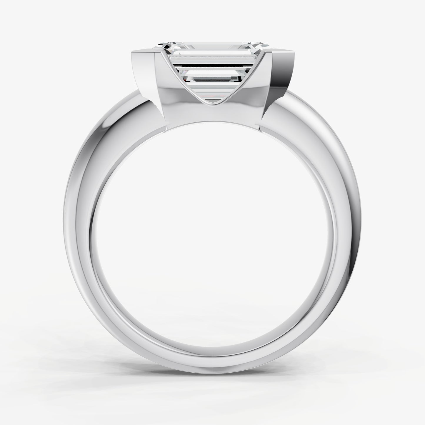Emerald Signature Half Bezel East-West Engagement Ring