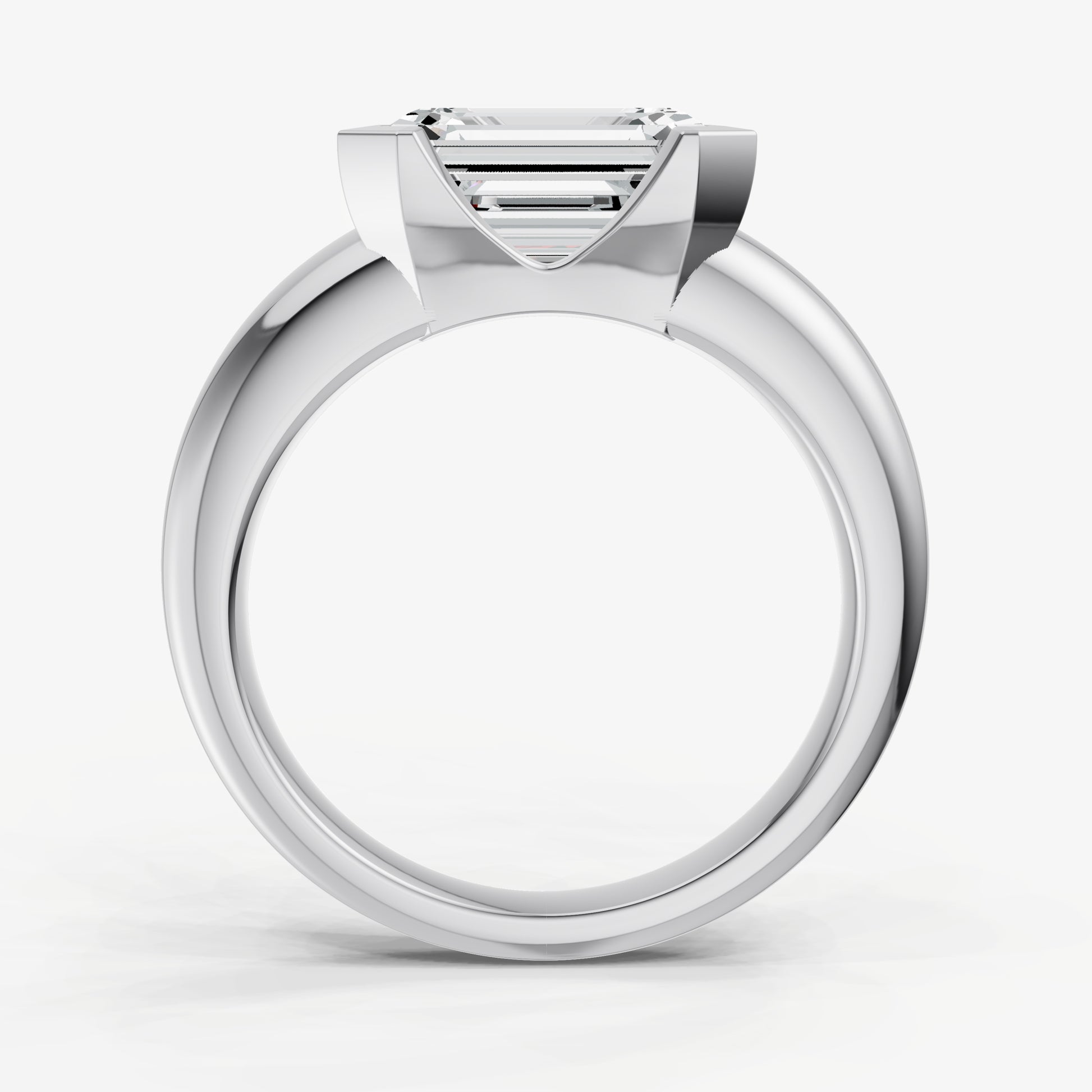 Emerald Signature Half Bezel East-West Engagement Ring