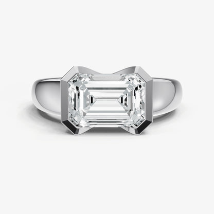 Emerald Signature Half Bezel East-West Engagement Ring
