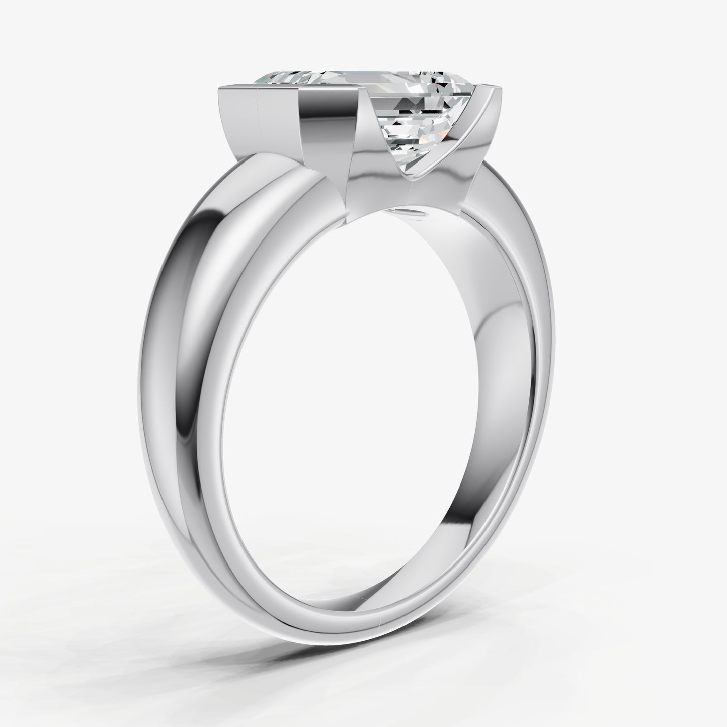 Emerald Signature Half Bezel East-West Engagement Ring