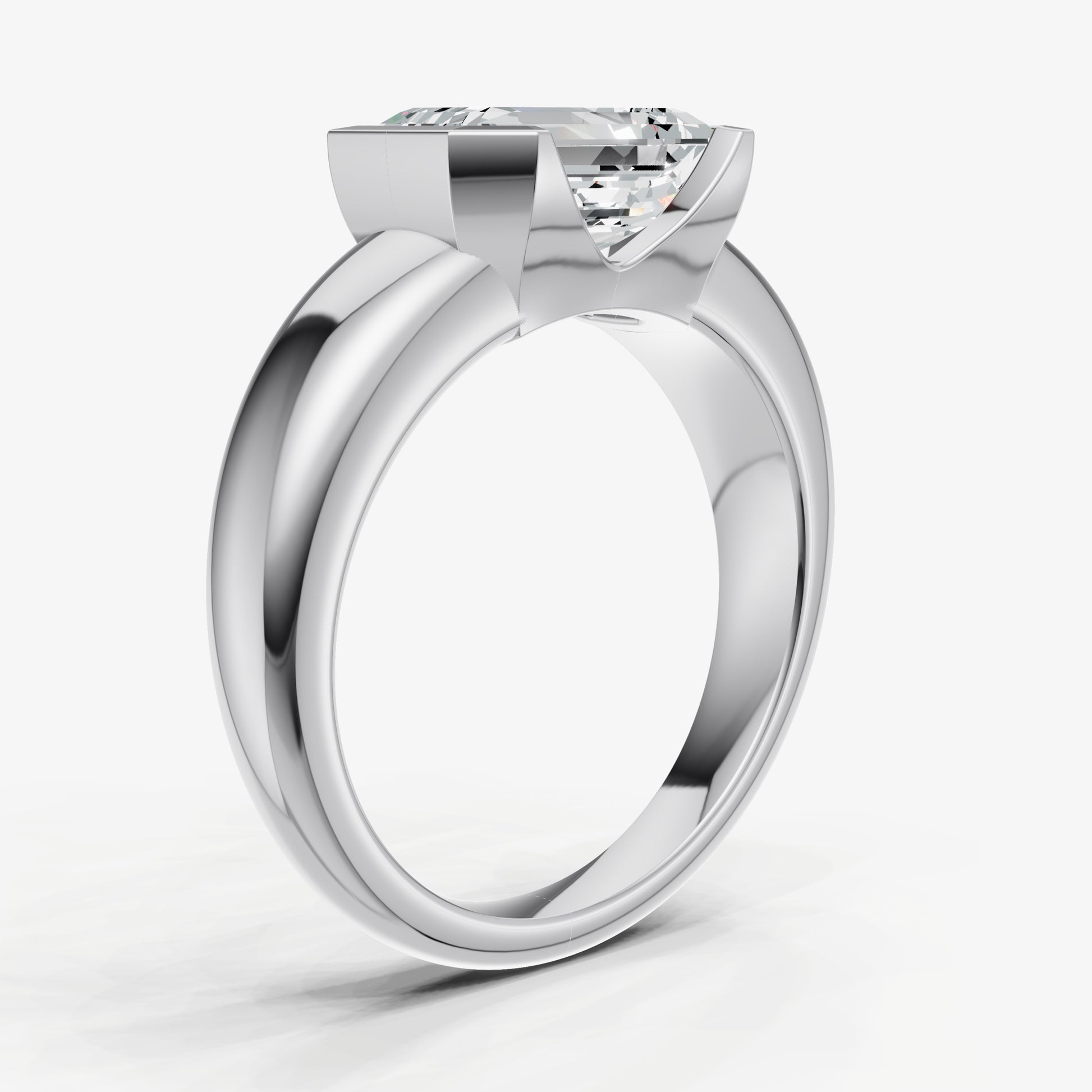 Emerald Signature Half Bezel East-West Engagement Ring