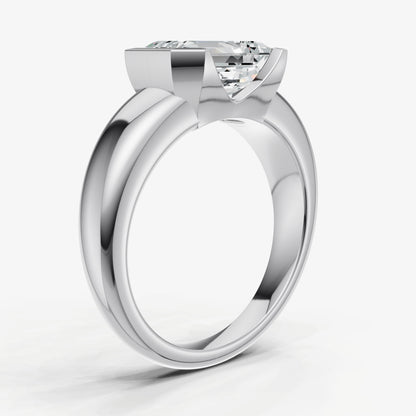 Emerald Signature Half Bezel East-West Engagement Ring