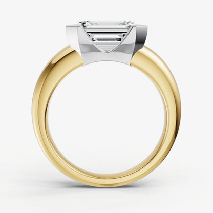 Emerald Signature Half Bezel East-West Engagement Ring