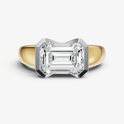 Emerald Signature Half Bezel East-West Engagement Ring