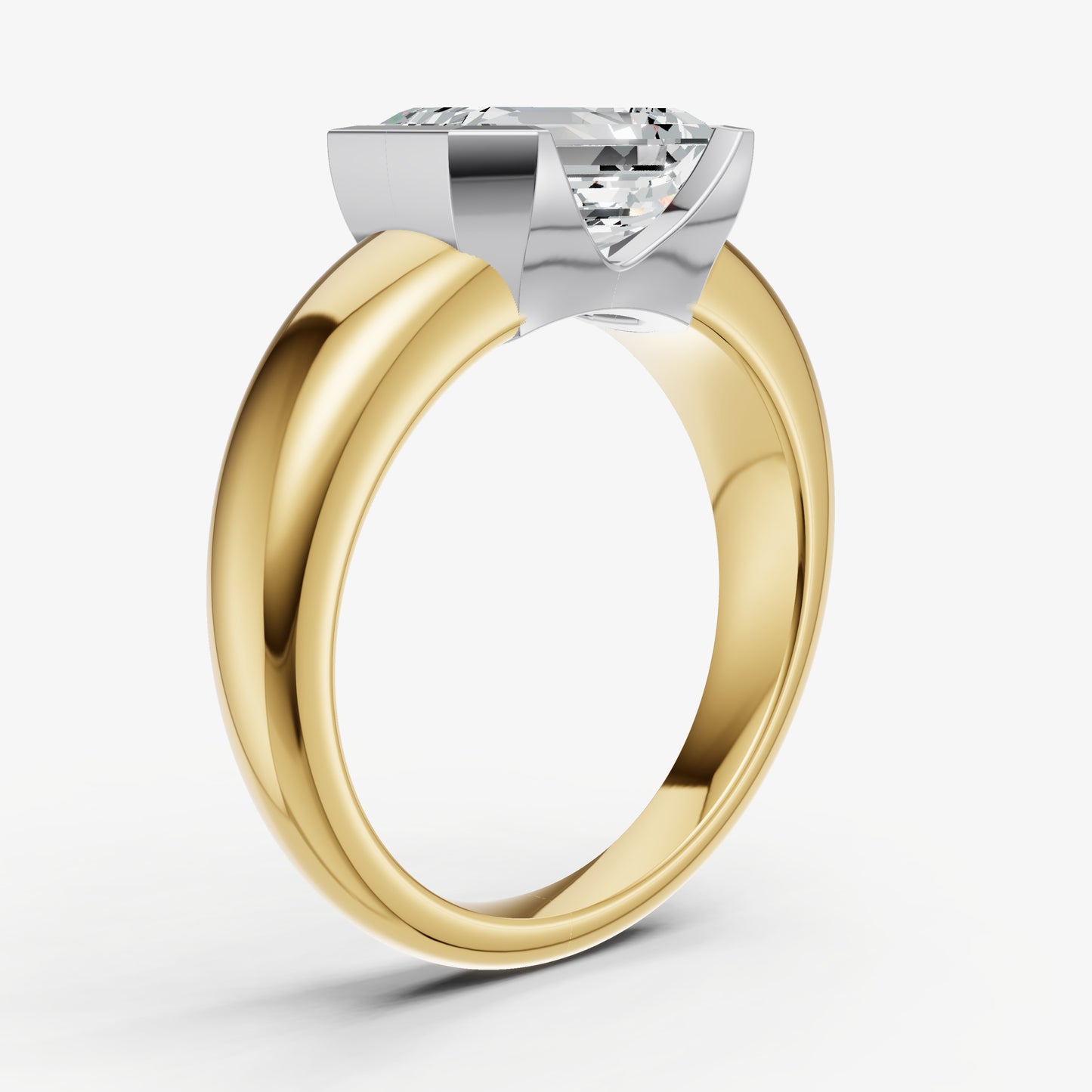 Emerald Signature Half Bezel East-West Engagement Ring