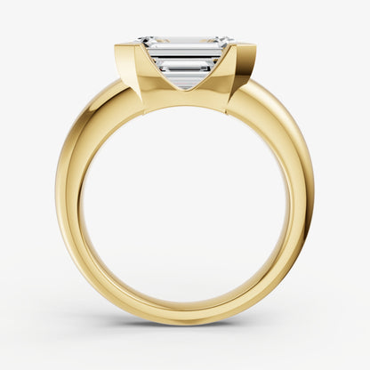 Emerald Signature Half Bezel East-West Engagement Ring