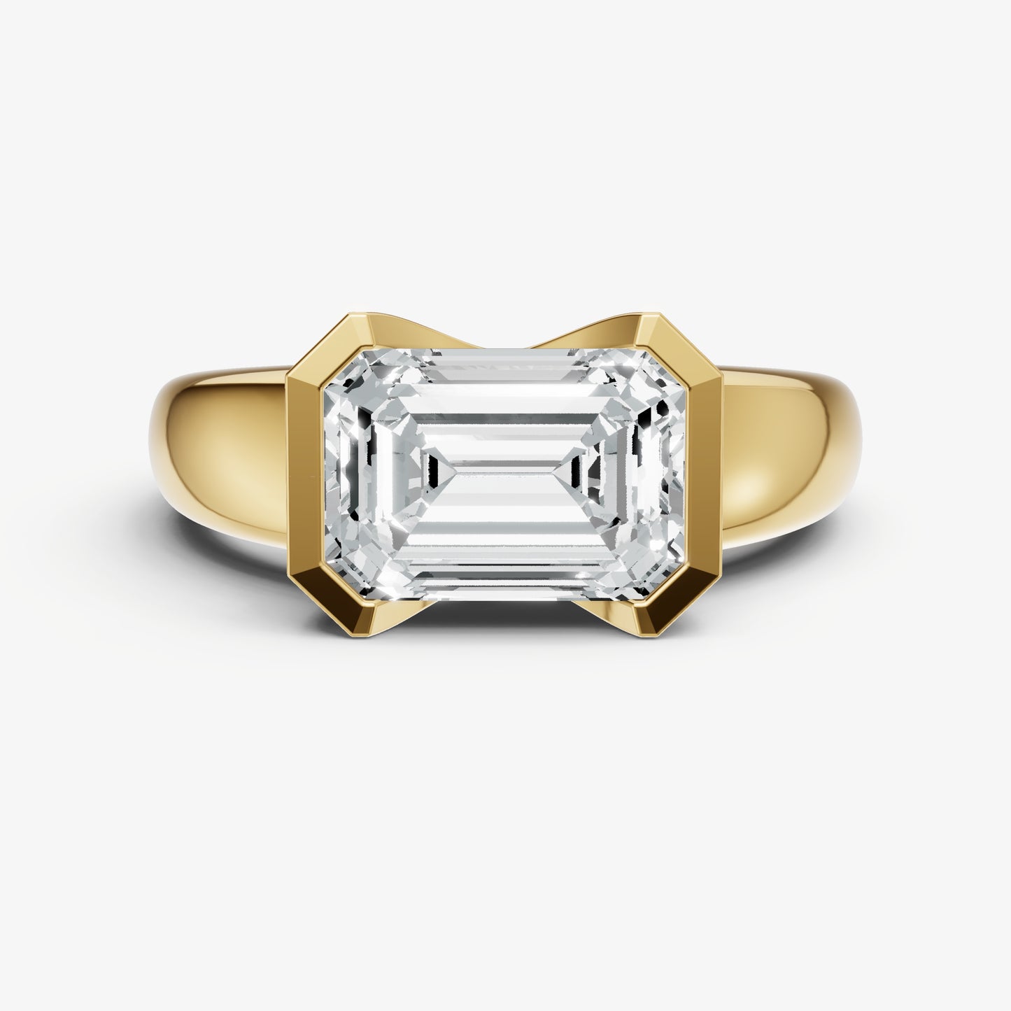 Emerald Signature Half Bezel East-West Engagement Ring