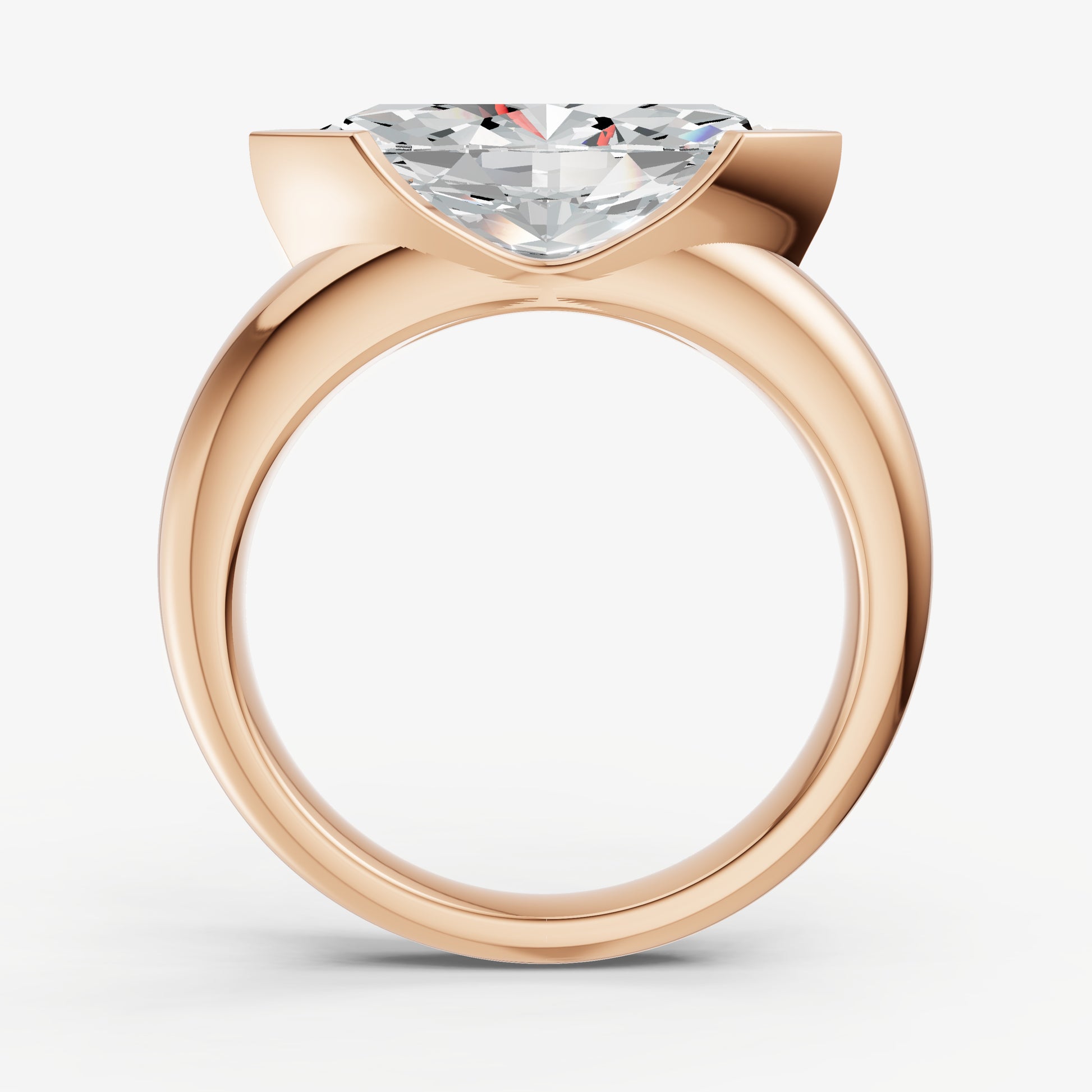 Marquise Signature Half Bezel East-West Engagement Ring