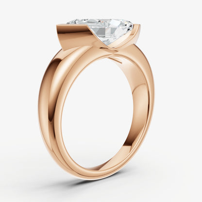 Marquise Signature Half Bezel East-West Engagement Ring