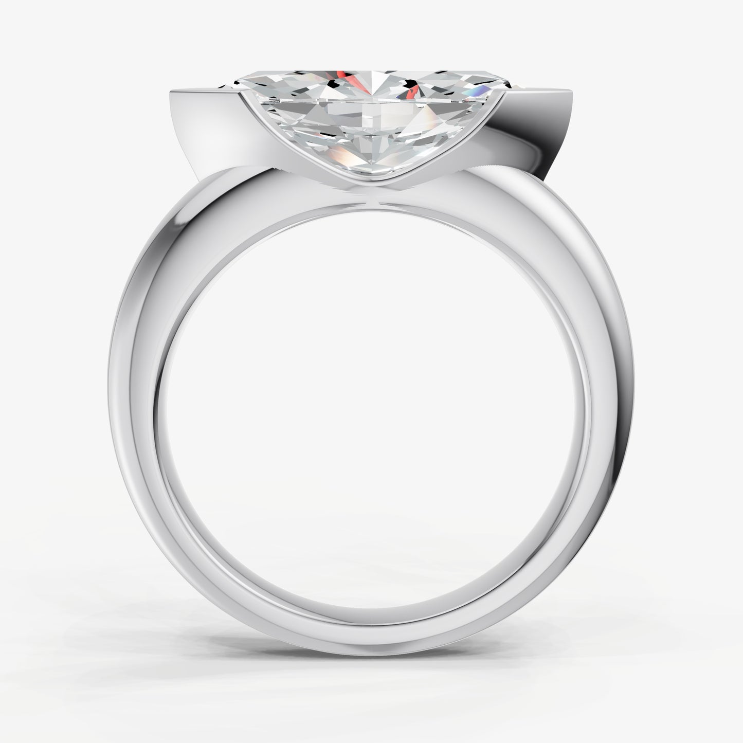 Marquise Signature Half Bezel East-West Engagement Ring
