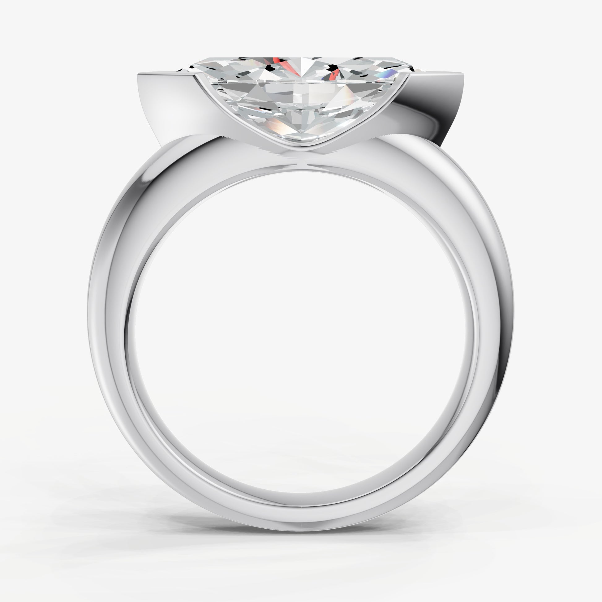 Marquise Signature Half Bezel East-West Engagement Ring