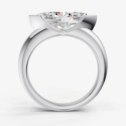 Marquise Signature Half Bezel East-West Engagement Ring