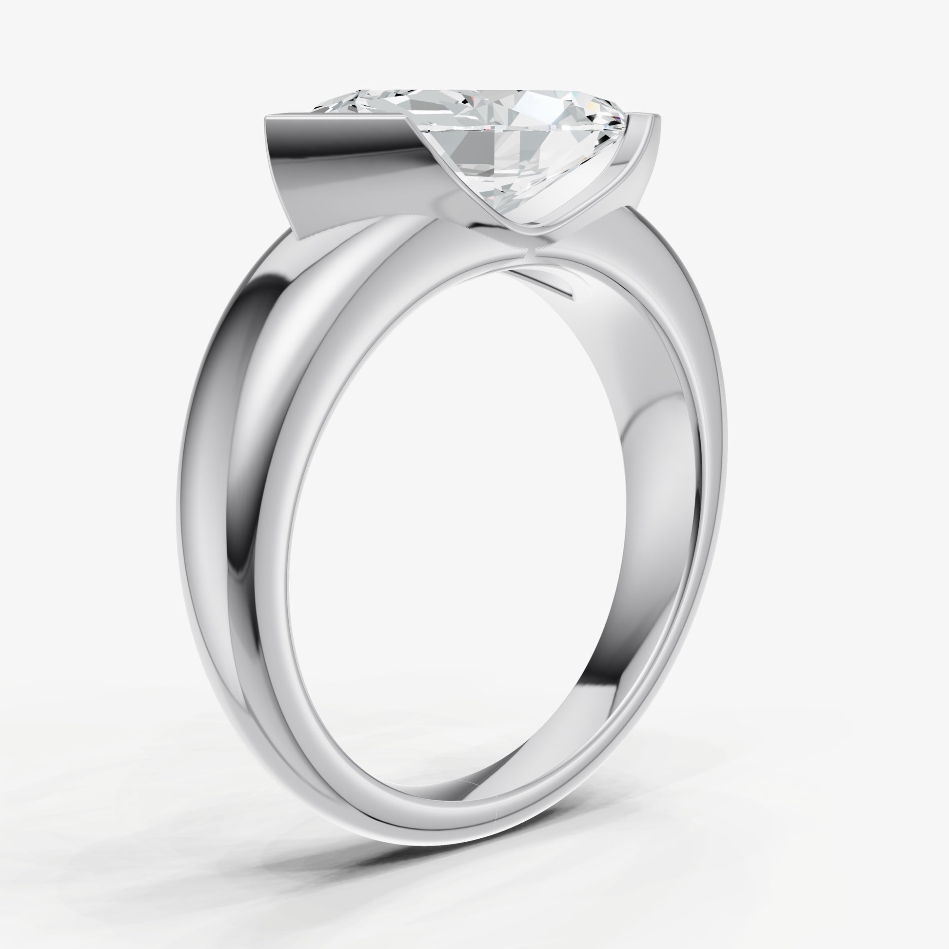 Marquise Signature Half Bezel East-West Engagement Ring
