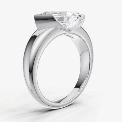 Marquise Signature Half Bezel East-West Engagement Ring