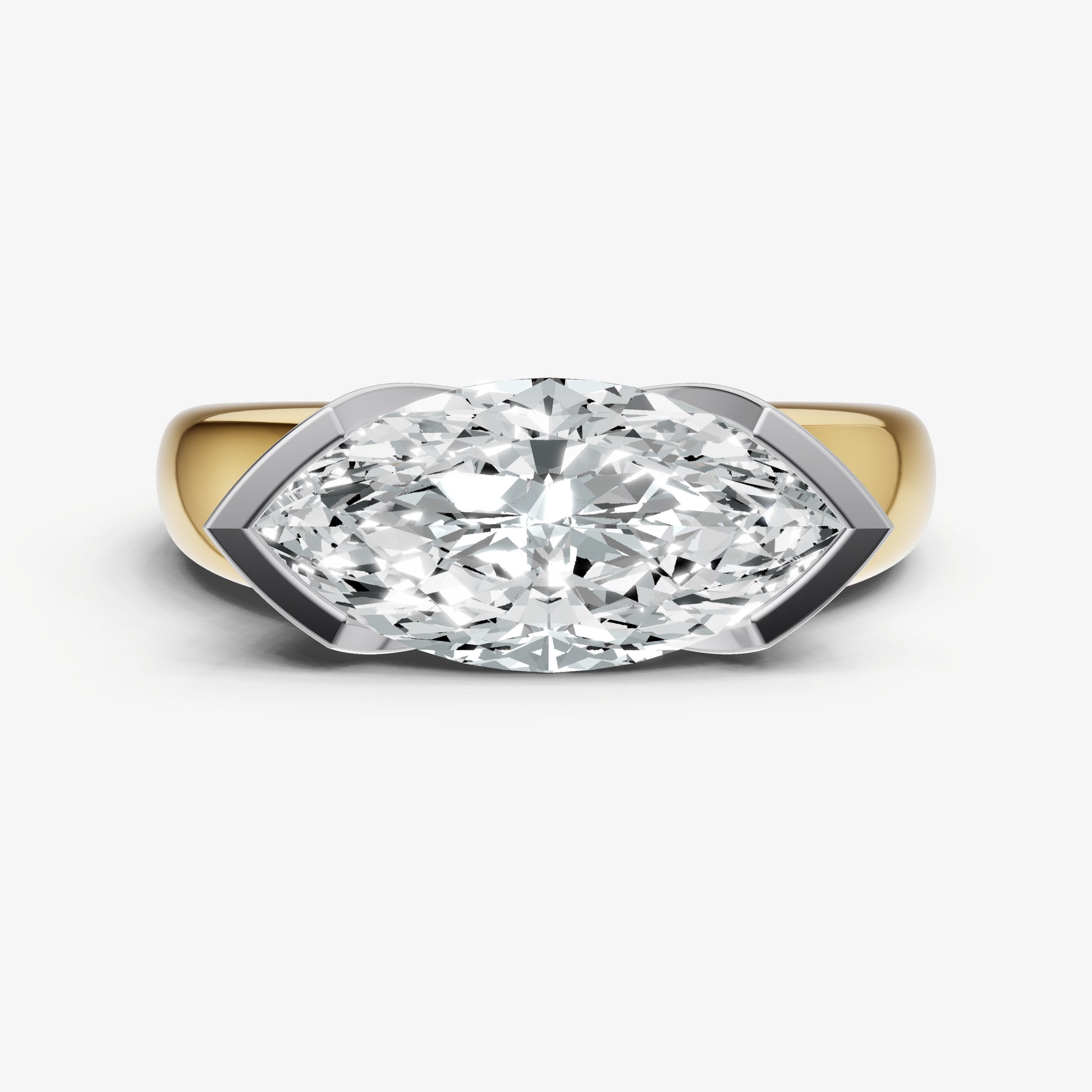 Marquise Signature Half Bezel East-West Engagement Ring