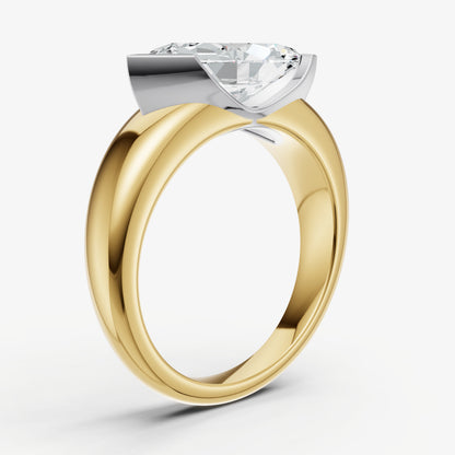 Marquise Signature Half Bezel East-West Engagement Ring