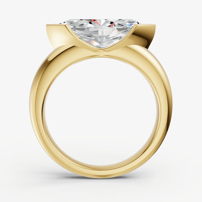 Marquise Signature Half Bezel East-West Engagement Ring