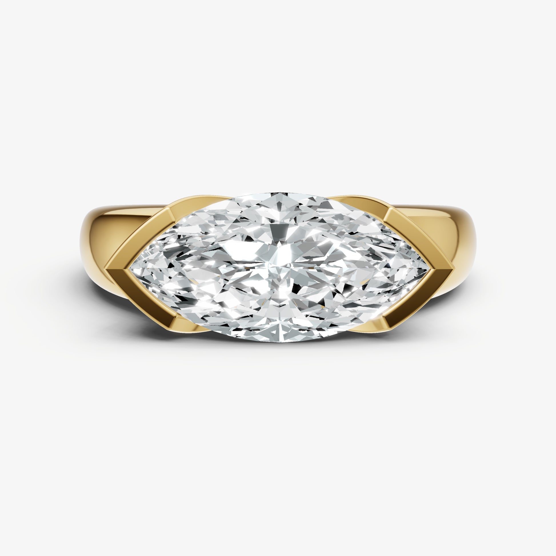 Marquise Signature Half Bezel East-West Engagement Ring