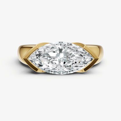 Marquise Signature Half Bezel East-West Engagement Ring