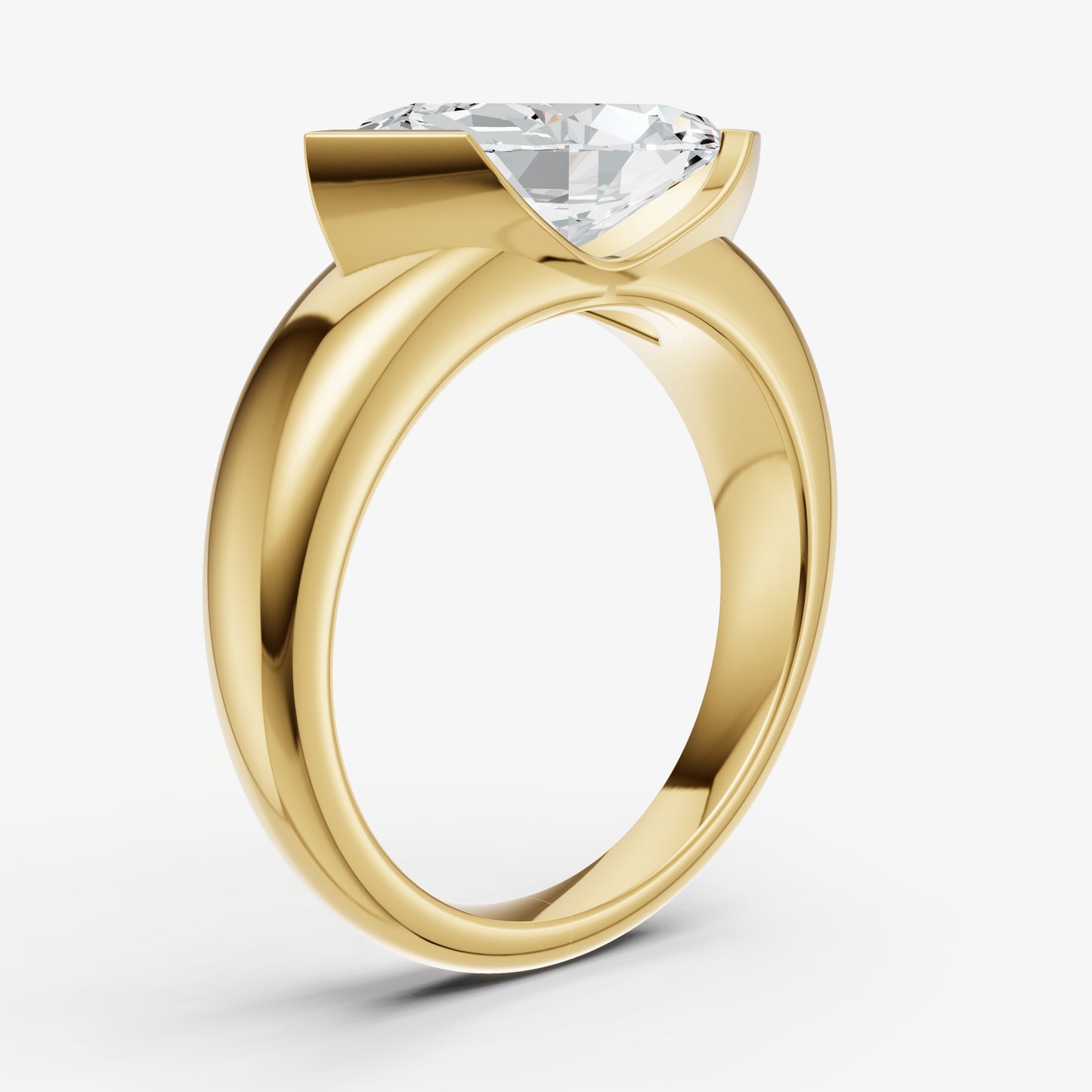Marquise Signature Half Bezel East-West Engagement Ring