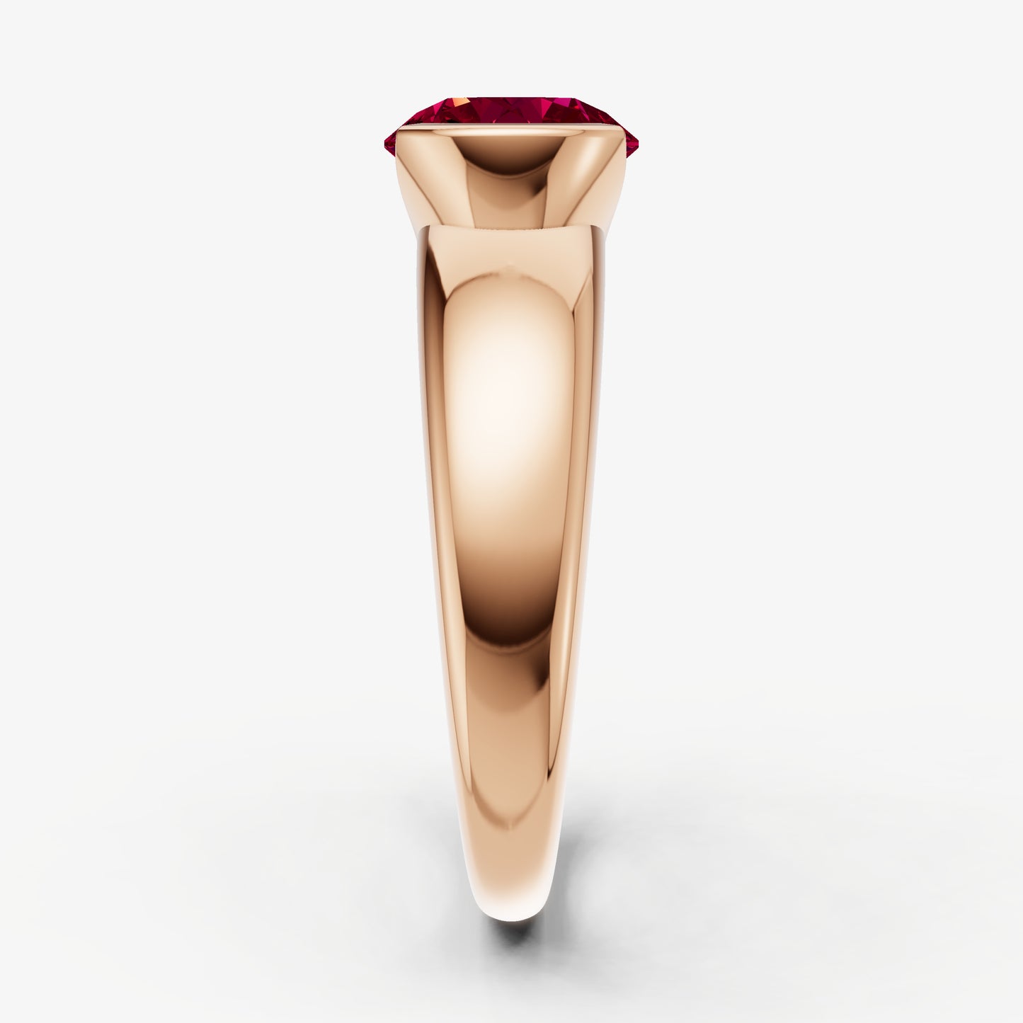 Ruby Half Bezel East-West Gemstone Engagement Ring