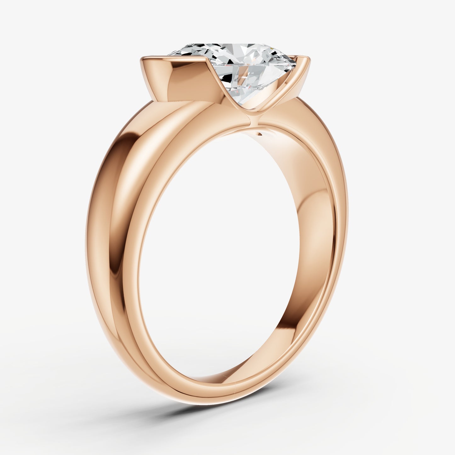 Oval Signature Half Bezel East-West Engagement Ring