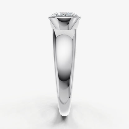 Oval Signature Half Bezel East-West Engagement Ring