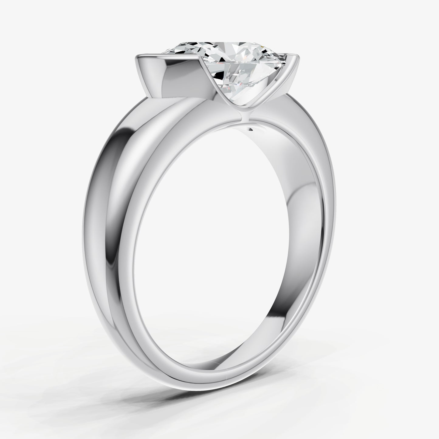 Oval Signature Half Bezel East-West Engagement Ring