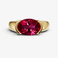 Ruby Half Bezel East-West Gemstone Engagement Ring