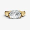 Oval Signature Half Bezel East-West Engagement Ring
