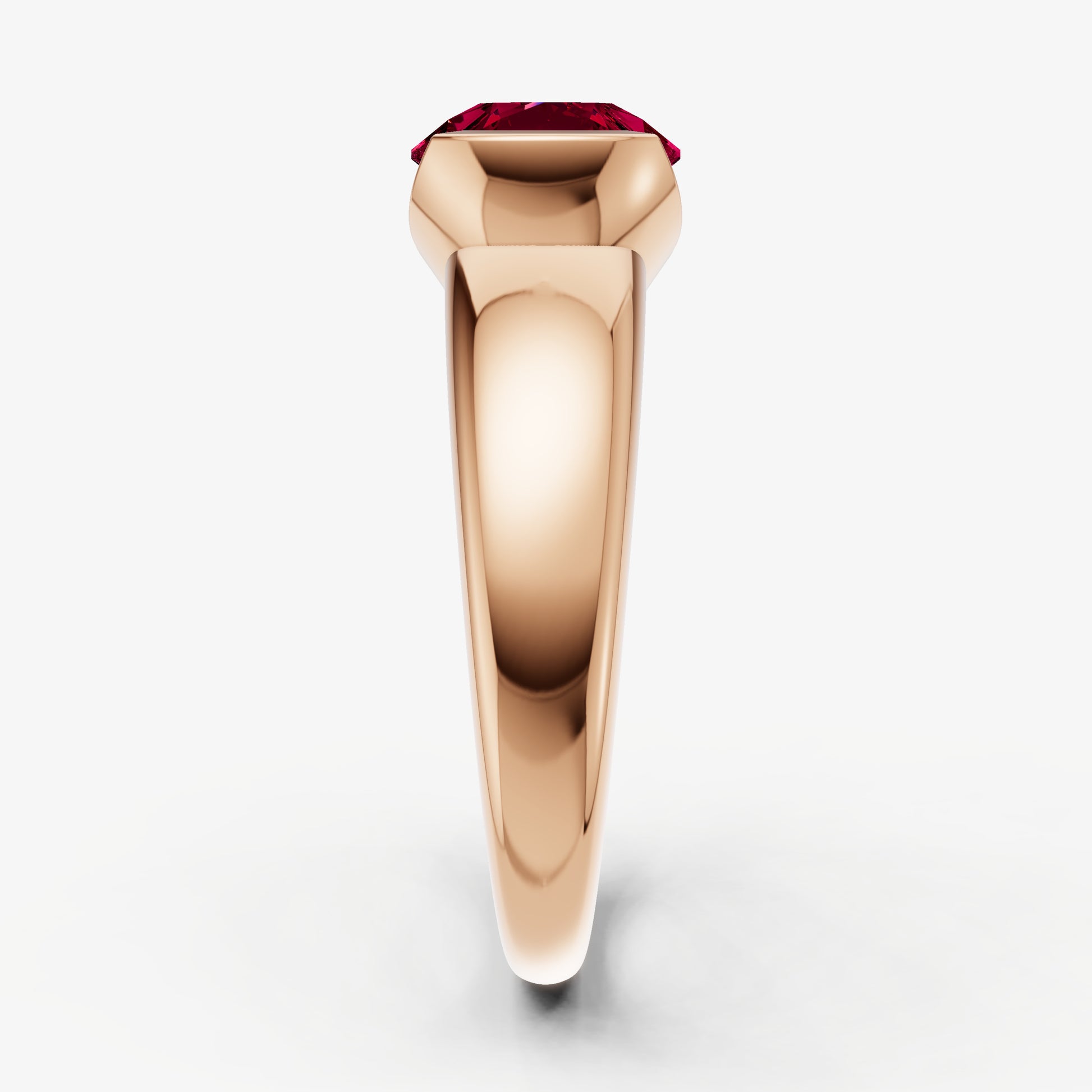 Ruby Half Bezel East-West Gemstone Engagement Ring