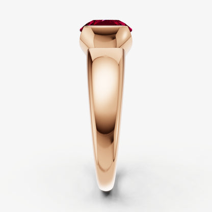 Ruby Half Bezel East-West Gemstone Engagement Ring