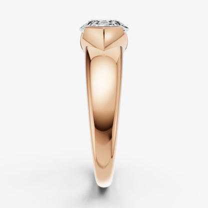 Pear Signature Half Bezel East-West Engagement Ring