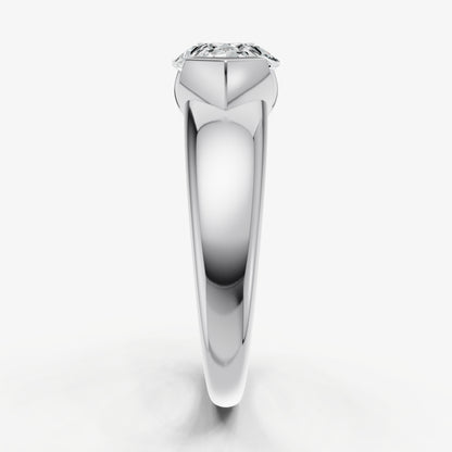 Pear Signature Half Bezel East-West Engagement Ring