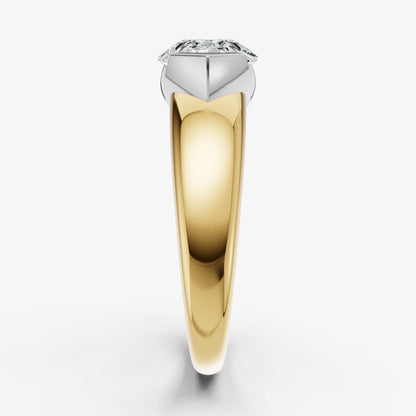 Pear Signature Half Bezel East-West Engagement Ring