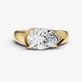 Pear Signature Half Bezel East-West Engagement Ring