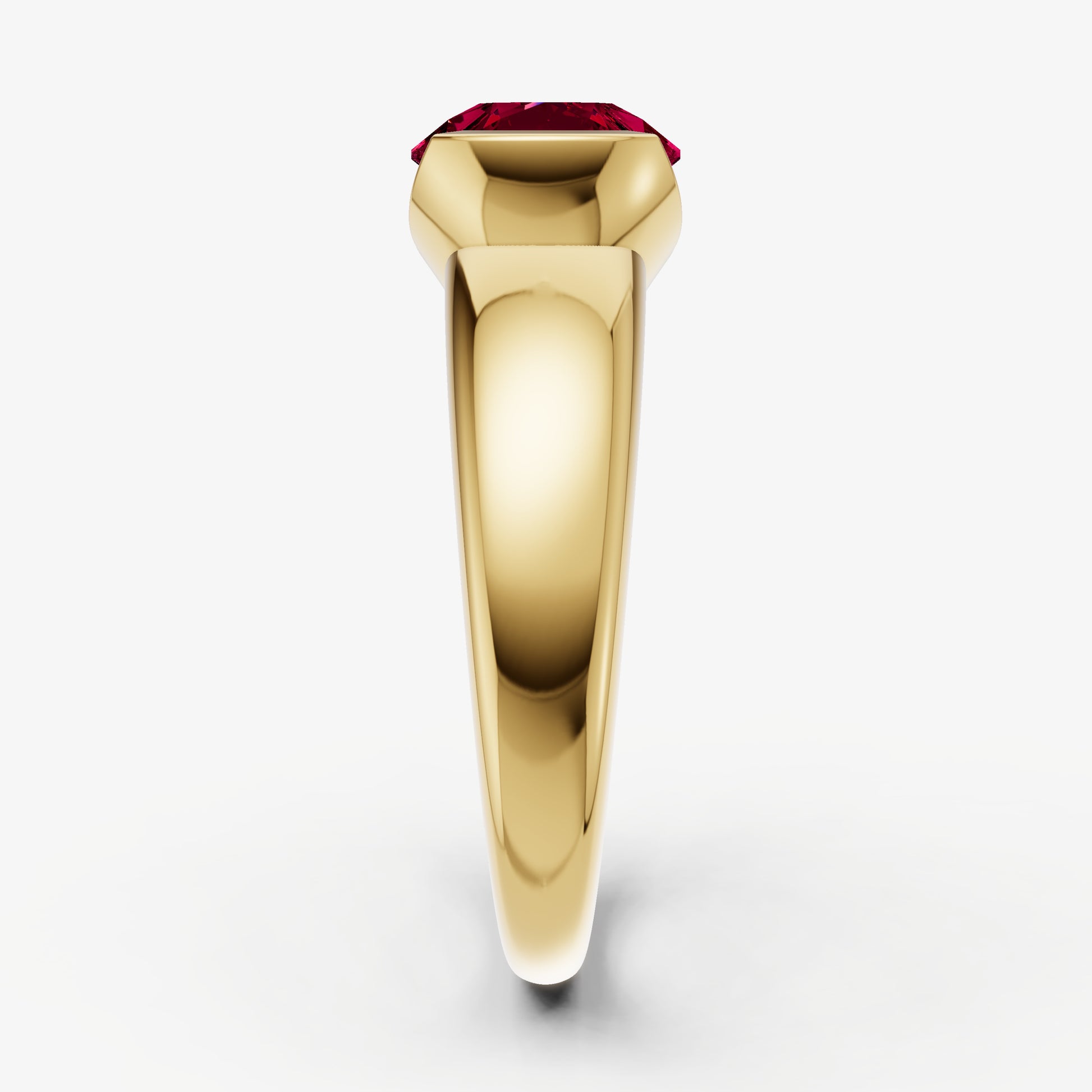 Ruby Half Bezel East-West Gemstone Engagement Ring