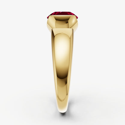 Ruby Half Bezel East-West Gemstone Engagement Ring