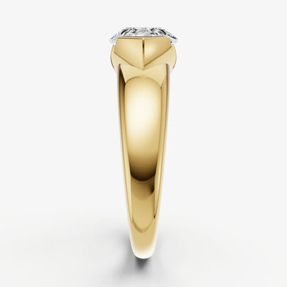 Pear Signature Half Bezel East-West Engagement Ring