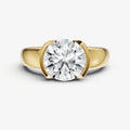 Round Signature Half Bezel East-West Engagement Ring