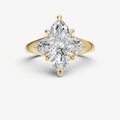 Marquise Engagement Ring with Half Moon Side Diamonds