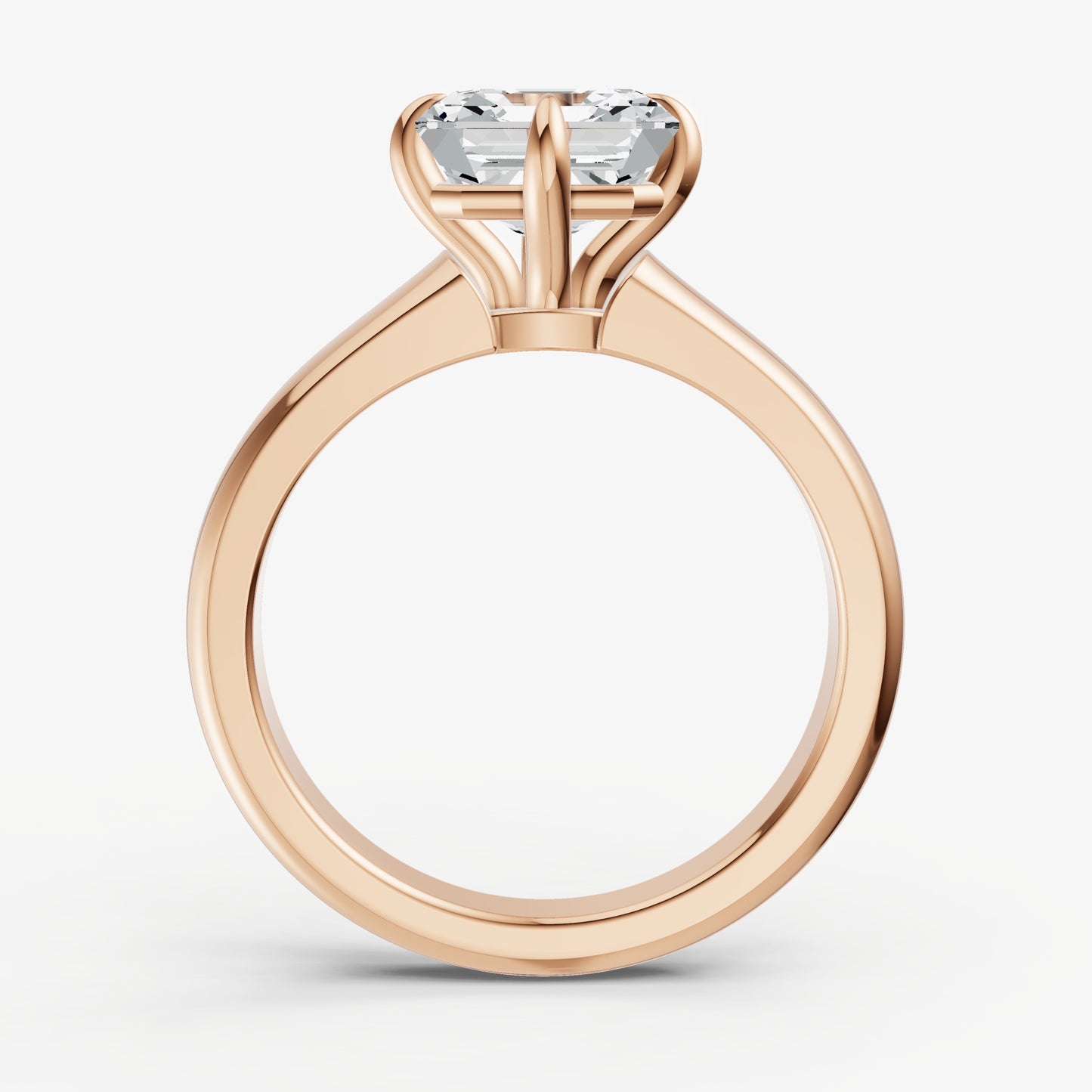 Asscher East-West Oval Compassss Set Engagement Ring