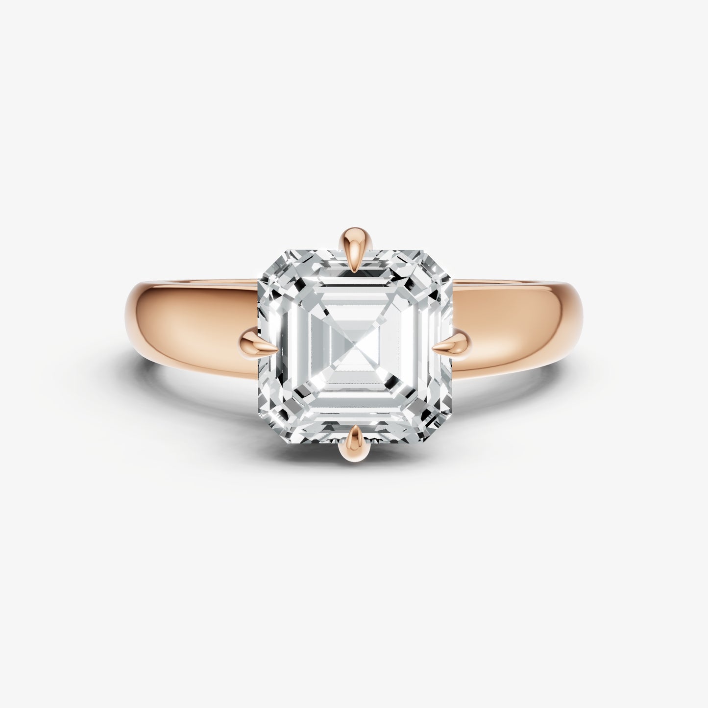 Asscher East-West Oval Compassss Set Engagement Ring
